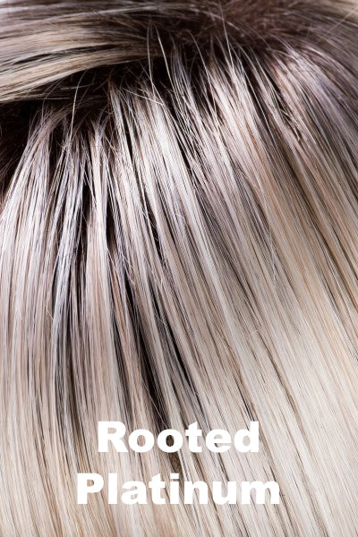 White platinum blonde with dark brown roots