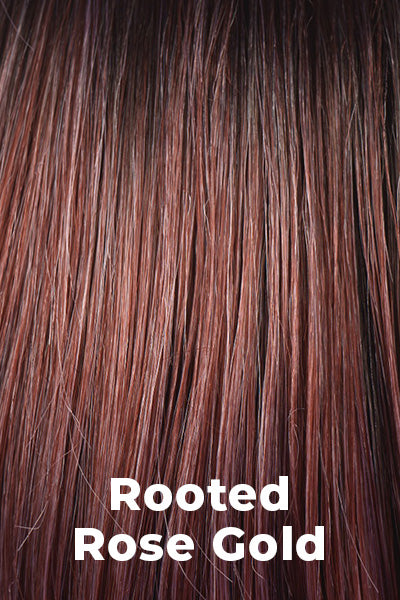Tony of Beverly Wigs - Nicki - Rooted Rose Gold. Dark brown roots blended into dark rose gold.