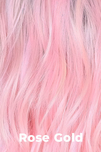 Belle Tress Wigs - Pure Ambrosia (BT-6144) - Rose Gold. A blend of blondes and pink with a soft light brown root.