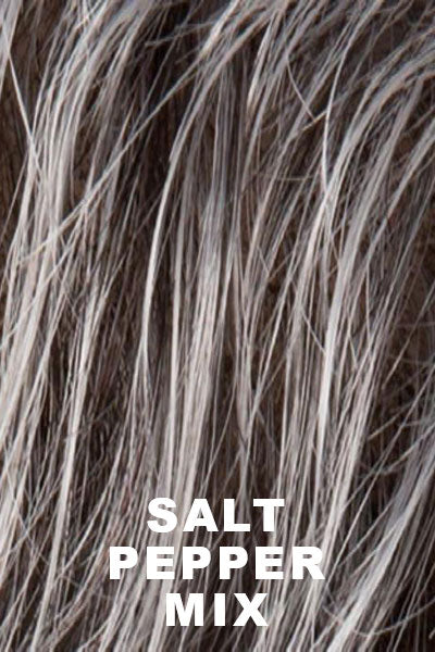 Ellen Wille Wigs - Zizi - Salt/Pepper Mix Petite/Average. Light Natural Brown with 75% Gray, Medium Brown with 70% Gray and Pure White Blend.