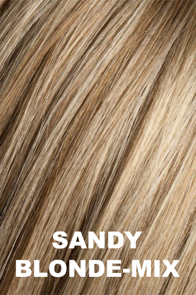 Ellen Wille Wigs - Zizi - Sandy Blonde Mix Petite/Average. Medium Honey Blonde, Light Ash Blonde, and Lightest Reddish Brown Blend with Dark Roots.