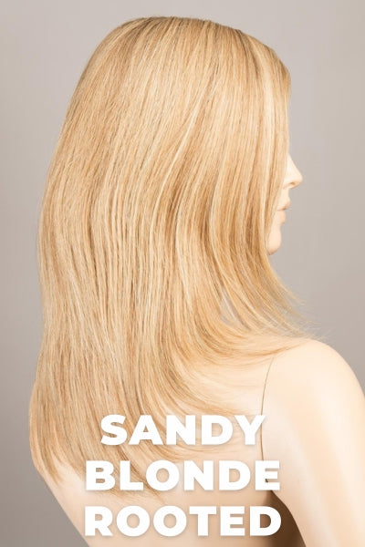 Medium Honey Blonde, Light Ash Blonde, and Lightest Reddish Brown Blend with Dark Roots.