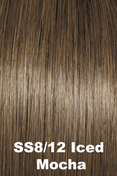 Color Shaded Iced Mocha (SS8/12) for Raquel Welch wig Trend Setter Large.  Medium brown base with light brown highlights and dark brown rooting.