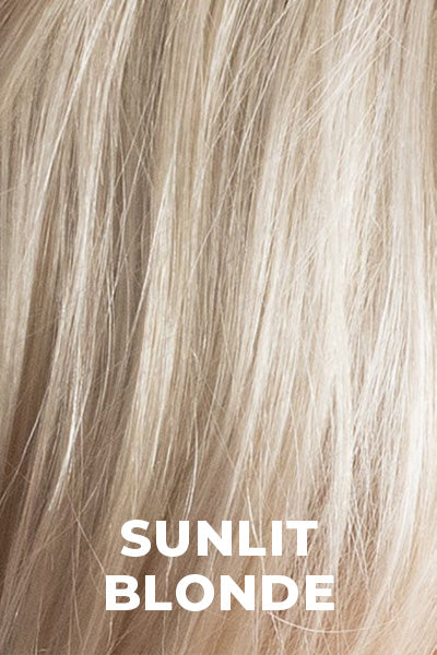 Estetica Wigs - Hollis - Sunlit Blonde. Soft blend of Sandy Blonde, Light Blonde, and Iced Blonde with a Light Golden Brown Root.