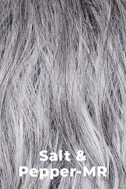 Color Salt & Pepper-MR for Alexander Couture High Heat Mid Wavy Topper (#1037).  Light grey and dark mix.