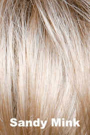 Color Sandy Mink for Orchid wig Jodie (#6540). Medium brown root with cream blonde base and cool undertone.