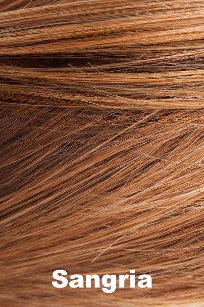 Tony of Beverly Wigs - Tasha - Sangria. Ombre of Blush & Butterscotch highlights blending to Cinnamon.
