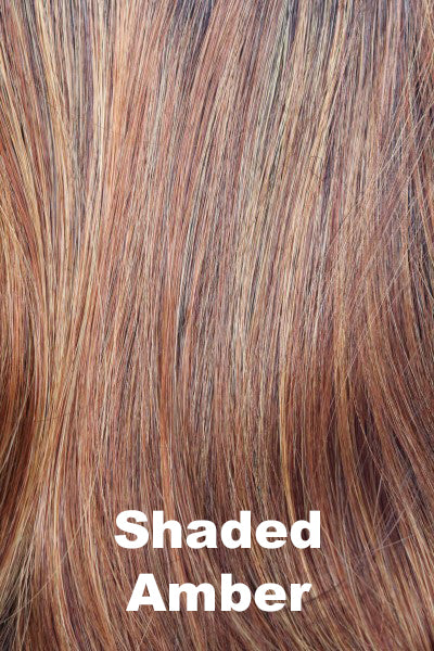Orchid - Sheena (#6547) - Shaded Amber. A dark amber brown root regrowth and adorable toned slices of copper blond and paprika.