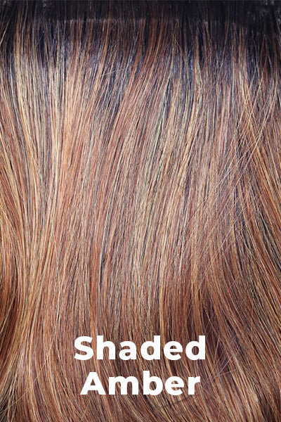 Rene of Paris Wigs - Joss (#2412) - Shaded Amber. Copper Blonde, Strawberry Blonde and Red Base with Red Brown Roots
