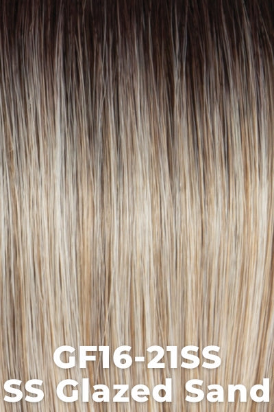 Gabor - Own The Room Luxury - SS Glazed Sand (GF16-21SS). Dark roots blending into a platinum blonde and honey mix.