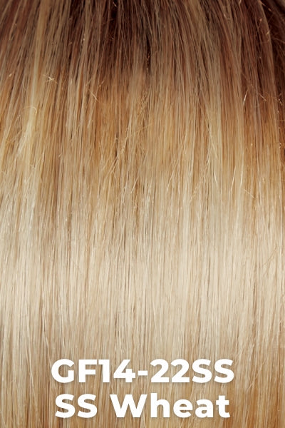 Gabor Wigs - All The Rage - SS Wheat (GF14-22SS). Dark Blonde blended with Platinum and Honey Blonde and a dark root.