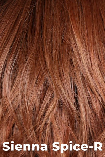 Belle Tress - Cambridge - Sienna Spice-R. A rooted, true light strawberry blonde/red enhanced with lowlights and highlights.