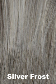 Color Silver Frost for Alexander Couture High Heat Mid Straight Topper (#1036).  A blend of silvery white and creamy white with pure white highlights.