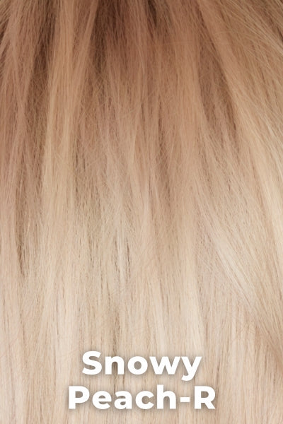 Orchid - Sheena (#6547) - Snowy Peach-R. A medium neutral blond root that blends into pale peach mixed with palatinum blond tones.
