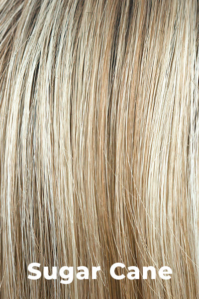 Color Sugar Cane for Noriko wig Nour #1724.  Medium blonde base with caramel and dusty blonde lowlights and highlights.