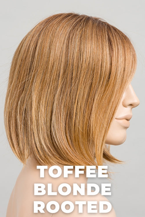 Ellen Wille - Vivi - Toffee Blonde Rooted. Lightest Brown, Light Golden Blonde, and Dark Strawberry Blonde Blend with Shaded Roots.
