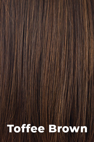 Color Toffee Brown for Amore Diamond Top Piece (#8706) Human Hair. Blends a dark brown beautiful base with warm medium and light brown highlights.