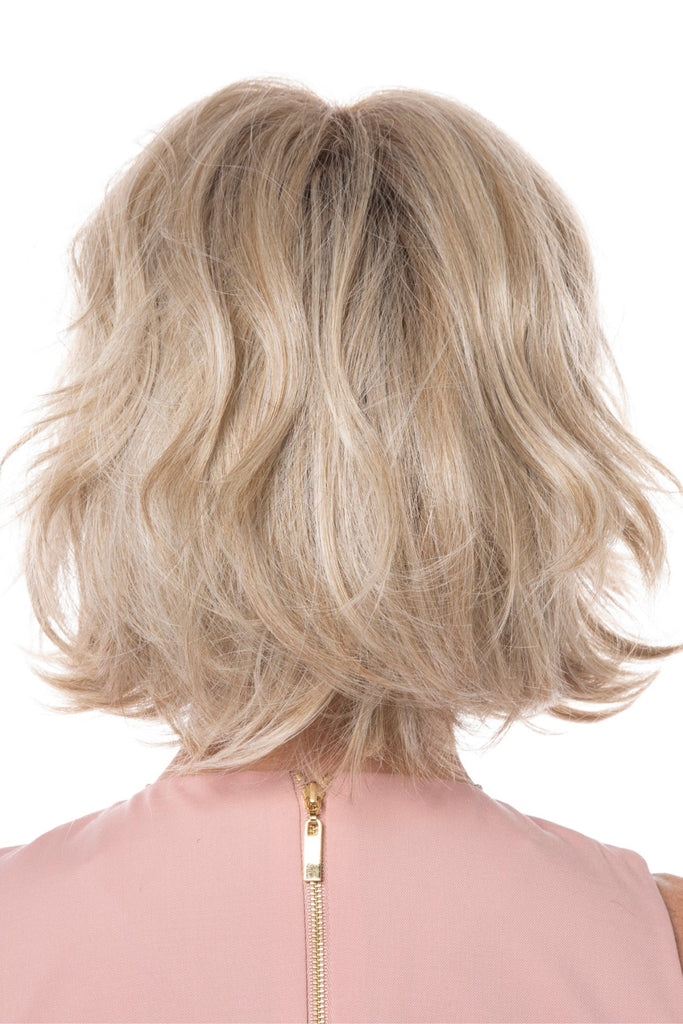 Back of the Unforgettable wig in the color Light Blonde. 