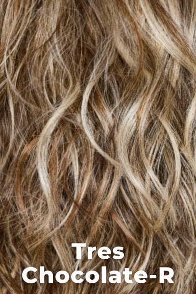 Rene of Paris - Shaded Synthetic Colors - Tres Chocolate-R. White, medium, and dark chocolate tones completed with a dark brown root