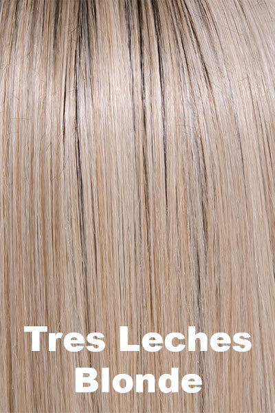 Belle Tress Wigs - Dolce & Dolce 23 Hand Tied (#6115) - Tres Leches Blonde. Tres Leches literally means, “three milks” and the colors reflect a mixture of white blonde, caramel blonde, and light honey blonde. Rooted with combination of light, medium, and dark brown. (Rooted Color).
