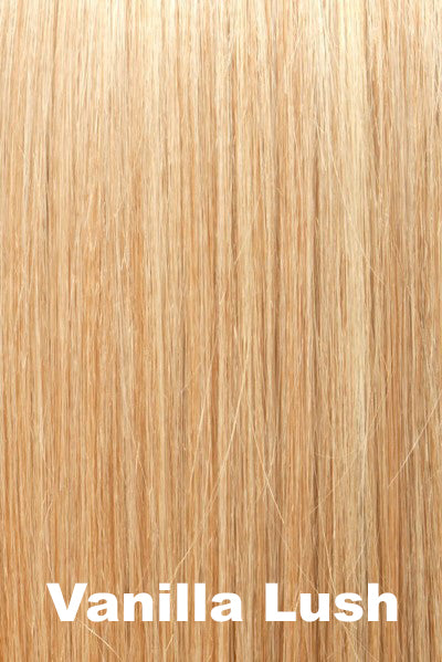 Belle Tress Toppers - Lace Front Mono Top Peerless 16 (#7015) - Vanilla Lush. A blend of honey blonde, gold blonde, light blonde with lightest blonde highlights.