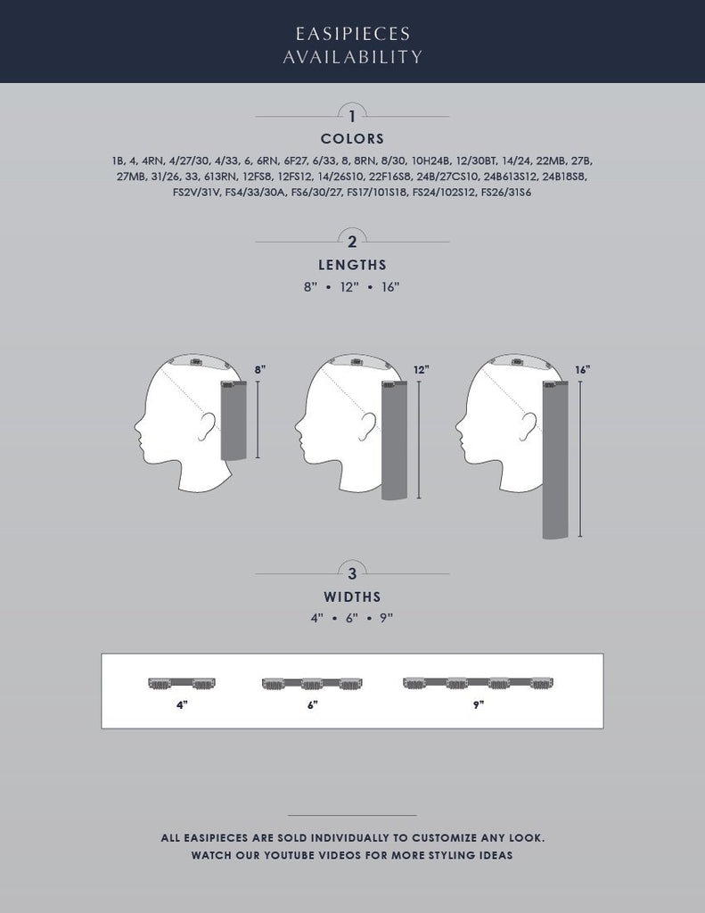 EasiHair EasiPieces 16'' L x 9" W (#788) Human Hair Enhancer EasiHair 6.