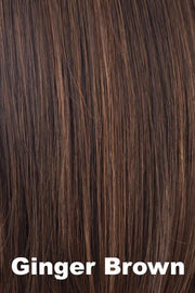 Color Ginger Brown for Alexander Couture High Heat Mid Straight Topper (#1036).  Blend of medium cool ash brown and rich warm brown.