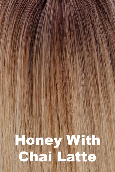 A blend of Sienna Brown and cool medium brown root with mixture blend of honey blonde, light blonde, smoky blonde with a hint of pure blonde. (Rooted Color)