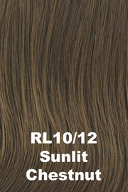 Color Sunlit Chestnut (RL10/12) for Raquel Welch wig Made You Look.  Light neutral chestnut brown blended with light brown.