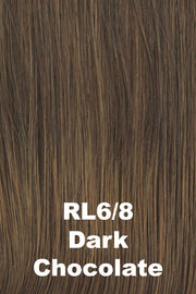 Color Dark Chocolate (RL6/8) for Raquel Welch wig Stay the Night.  Medium chocolate brown blended with warm medium brown.