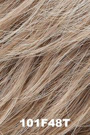 Color 101F48T (Martini) for Jon Renau wig Simplicity Mono (#5131). Light brown blended with 75% grey, soft white face framing highlights, and tips.