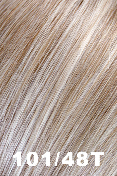 Color 101F48T (Martini) for Jon Renau top piece Top Coverage 12" (#6002). Light brown blended with 75% grey, soft white face framing highlights, and tips.