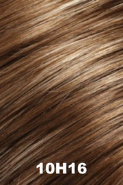 Color 10H16 (Latte) for Jon Renau top piece Top Style 18" (#5989). Light brown with a subtle pale blonde highlight.