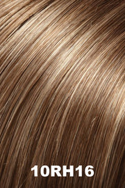 Color 10RH16 (Caffe Mocha) for Jon Renau wig Simplicity Mono (#5131). Light ash brown with 33% pale wheat blonde highlights.