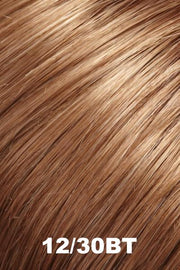 Color 12/30BT (Rootbeer Float) for Jon Renau wig Anne (#5384). Dark blonde, medium red and golden blonde natural blend with a lighter tips.