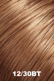 Color 12/30BT (Rootbeer Float) for Jon Renau wig Sienna Lite Remy Human Hair (#775). Dark blonde, medium red and golden blonde natural blend with a lighter tips.