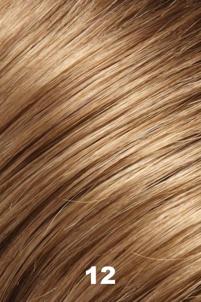 Color 12 (Coffee Cake) for Easihair Provocative (633). Light warm golden blonde with light brown lowlights and honey blonde woven throughout.