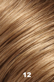 Color 12 (Coffee Cake) for Jon Renau top piece Top Style 18" (#5989). Light warm golden blonde with light brown lowlights and honey blonde woven throughout.