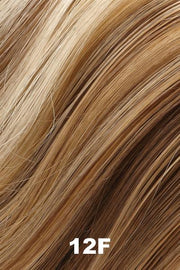 Color 12F (Pecan Praline) for Easihair EasiXtend Clip-in Extensions Elite 20 Set (#323). Light Gold Brown with more noticeable highlights.