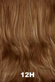 Color Swatch 12H for Henry Margu Hat with Wig Classic Hair with Navy Hat (#8258). Warm brown with light warm blonde highlights.