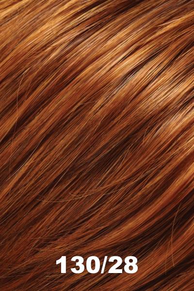 Color 130/28 (Pumpkin Spice) for Easihair Provocative (633). Beautiful bright copper red with golden highlights.