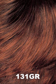 Color Swatch 131GR for Henry Margu Wig Dylan (#2475). Bright red with reddish brown highlights and a dark brown root.