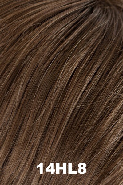 Color 14HL8 for Tony of Beverly wig Pixie.  Warm medium brown with subtle golden highlights.