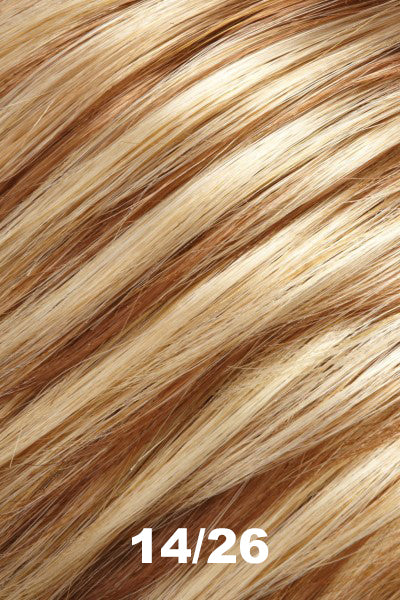 Color 14/26 (New York Cheesecake) for Jon Renau wig Caelen (#5171). Ash blonde, medium red, and golden blonde blend.
