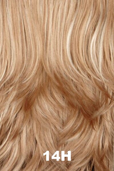 Color Swatch 14H for Henry Margu Wig Avery (#2513). Dark blonde with light beige blonde highlights.
