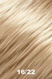 Color 16/22 (Banana Creme) for Jon Renau top piece Top Wave 18" (#5993). Pale creamy blonde and light ash blonde blend.