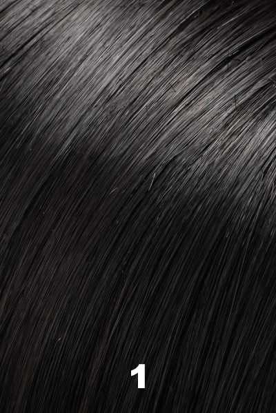 Color 1 (Jet) for Jon Renau wig Avery (#5910). Deep rich tones of jet black. 