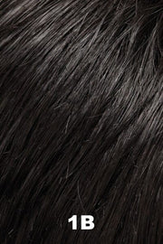 Color 1B (Hot Fudge) for Jon Renau wig Sienna Lite Remy Human Hair (#775). Soft darkest black.