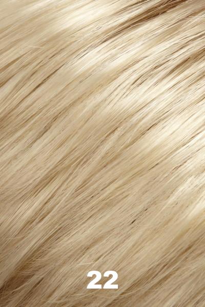 Color 22 (Vanilla Bean) for Jon Renau top piece Hair Secrets Straight (#636). A blend of light creamy blonde with cool undertones.