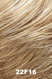 Color 22F16 (Pina Colada) for Jon Renau wig Madison (#5913). Ash blonde blended into a light pale blonde with a light pale blonde nape.